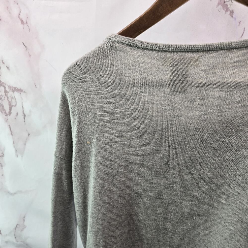 Sundance Sweater Women Medium Gray White Merino Wool Verina Drop Shoulder - Picture 6 of 9